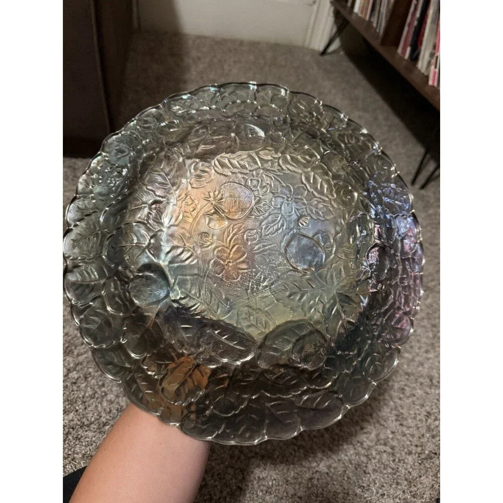Reed & Barton #115 Silverplate Fruit Embossed Serving Bowl 13.5” Vintage